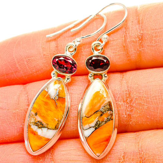 Orange Copper Composite Turquoise Earrings handcrafted by Ana Silver Co - EARR430026
