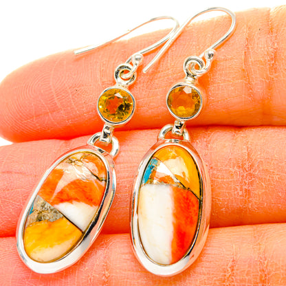 Spiny Oyster Turquoise Earrings handcrafted by Ana Silver Co - EARR430027