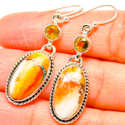 Spiny Oyster Turquoise Earrings handcrafted by Ana Silver Co - EARR430040