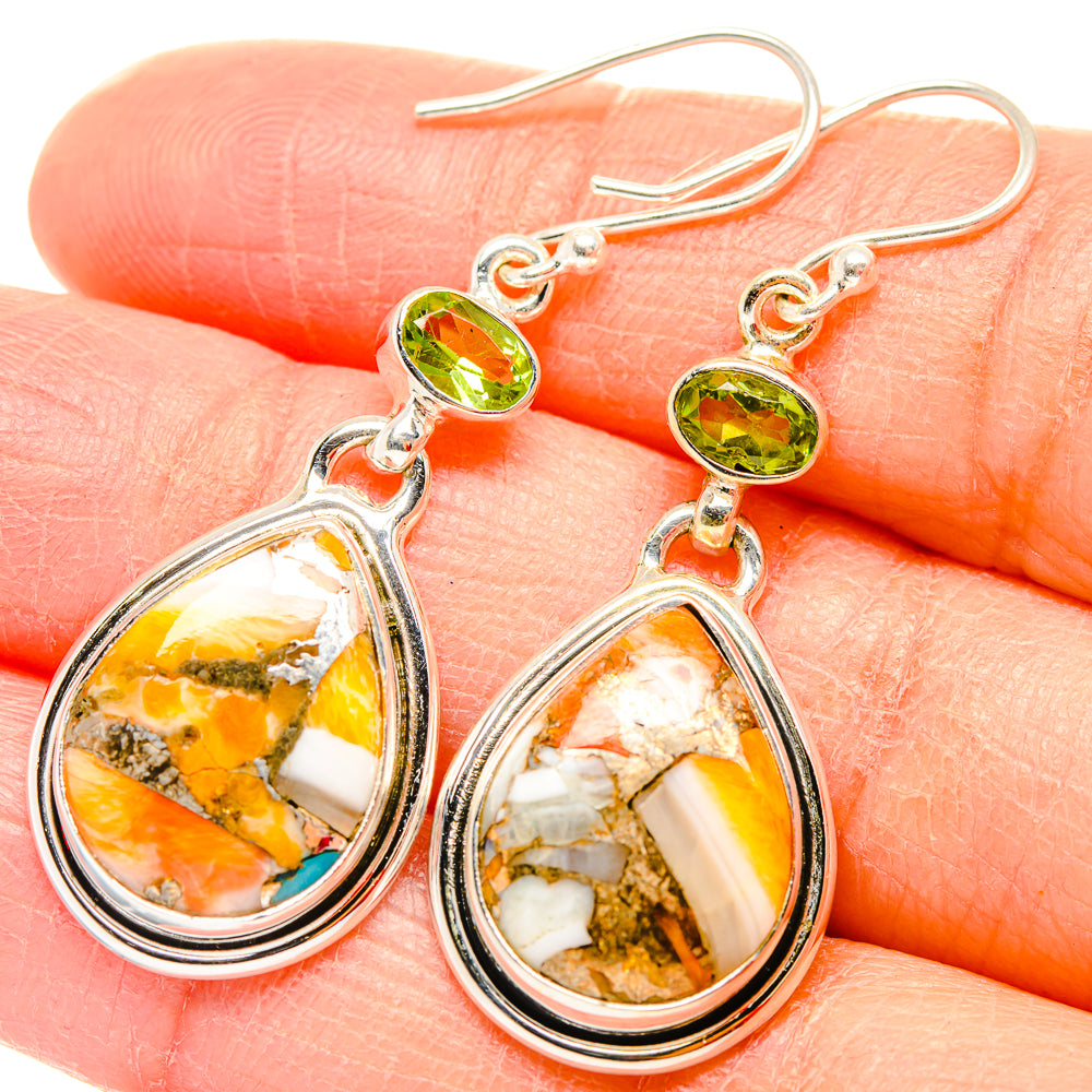 Orange Copper Composite Turquoise Earrings handcrafted by Ana Silver Co - EARR430073