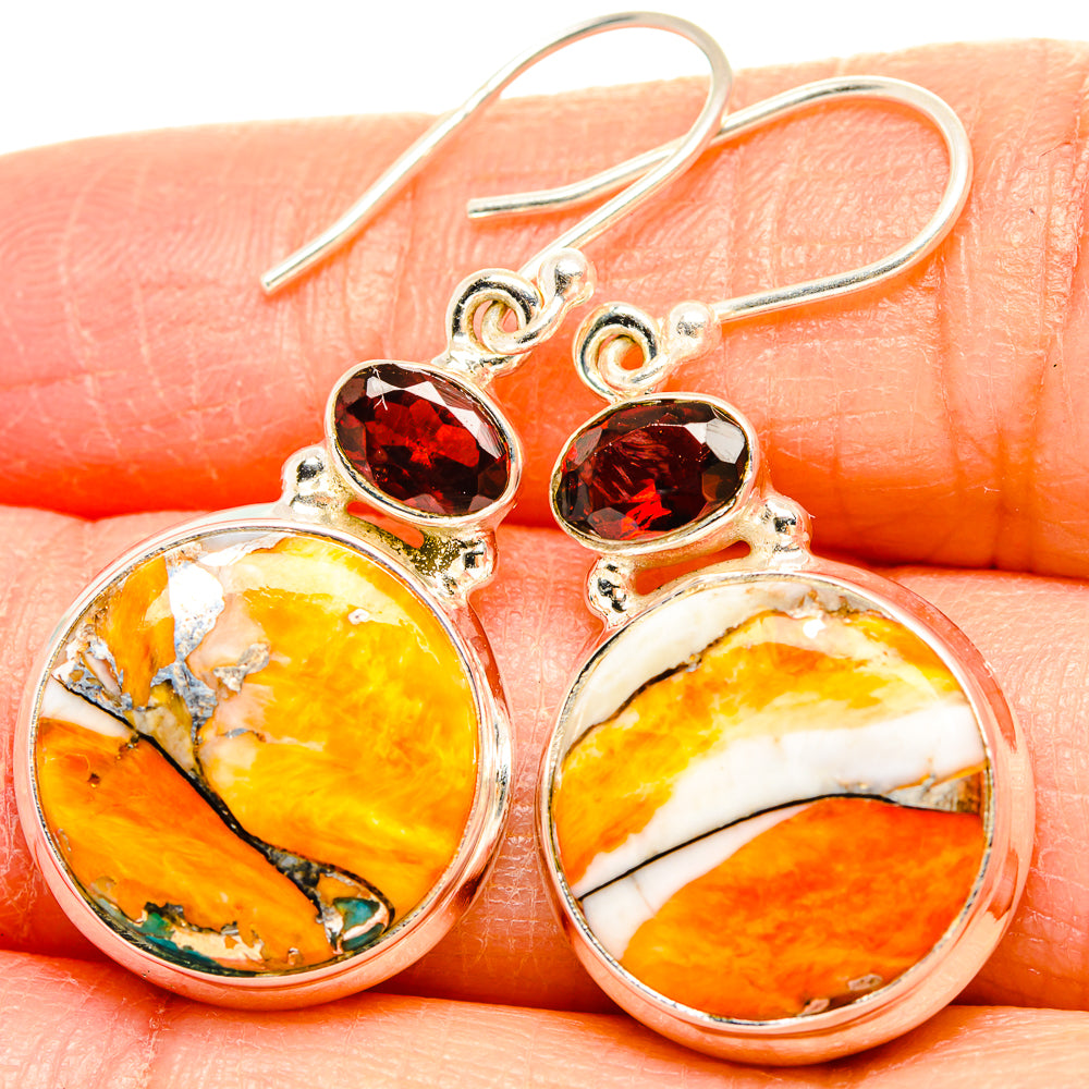Spiny Oyster Turquoise Earrings handcrafted by Ana Silver Co - EARR430086