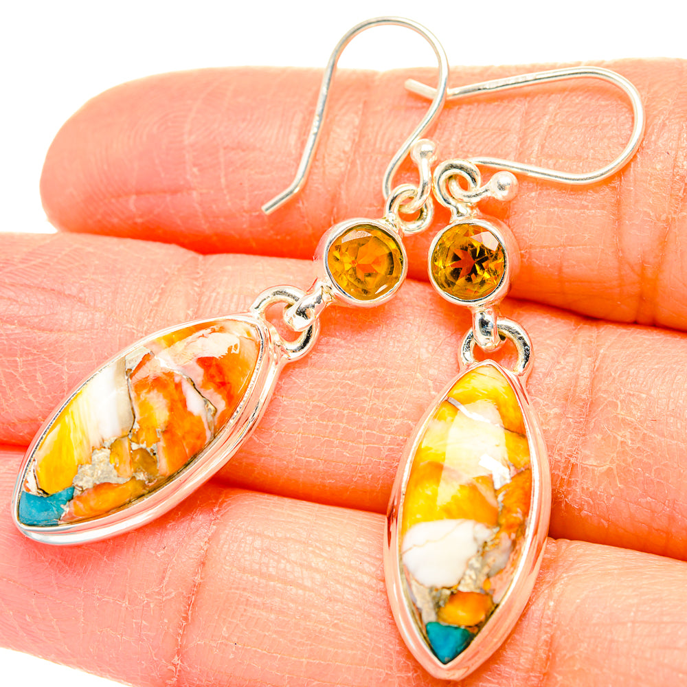 Kingman Pink Dahlia Turquoise Earrings handcrafted by Ana Silver Co - EARR430093