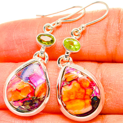 Kingman Pink Dahlia Turquoise Earrings handcrafted by Ana Silver Co - EARR430097