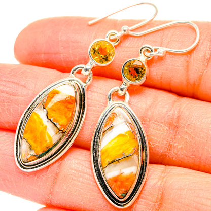 Spiny Oyster Turquoise Earrings handcrafted by Ana Silver Co - EARR430099