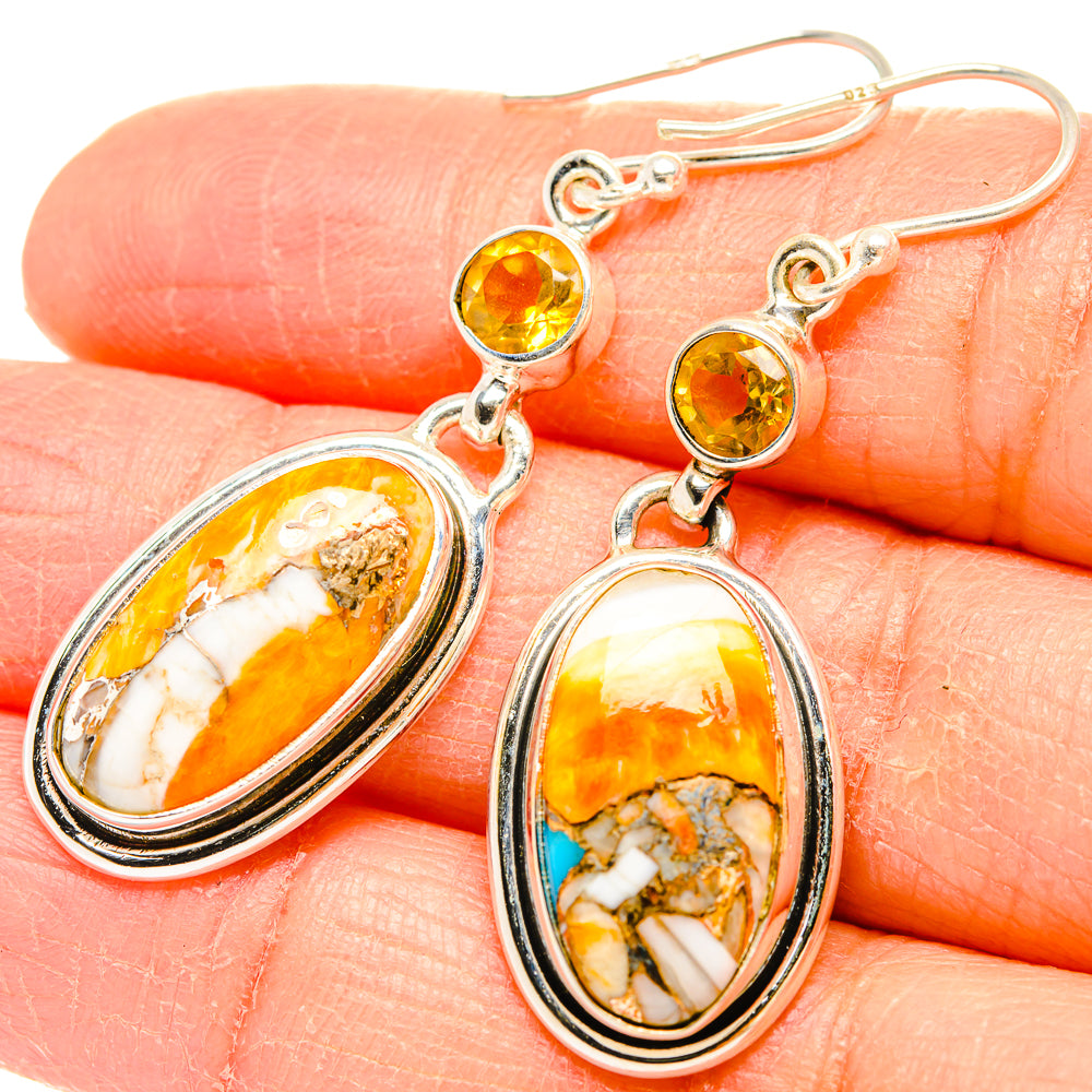 Spiny Oyster Turquoise Earrings handcrafted by Ana Silver Co - EARR430100