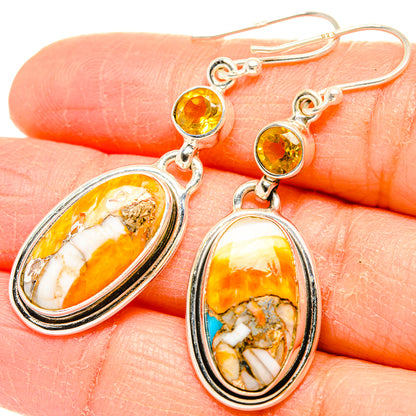 Spiny Oyster Turquoise Earrings handcrafted by Ana Silver Co - EARR430100