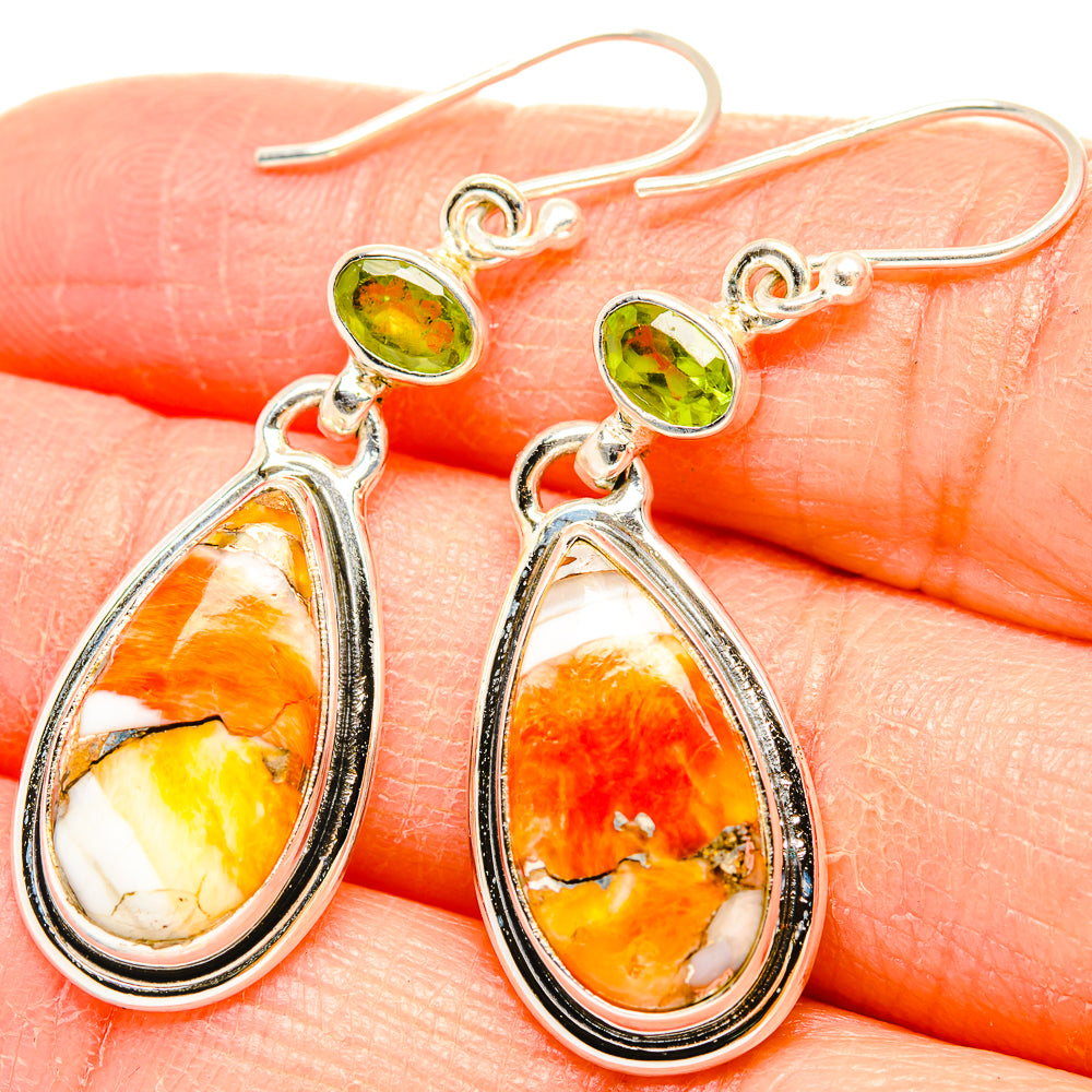 Spiny Oyster Turquoise Earrings handcrafted by Ana Silver Co - EARR430104