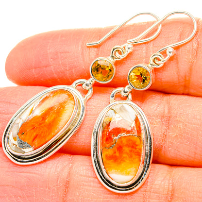 Spiny Oyster Turquoise Earrings handcrafted by Ana Silver Co - EARR430109