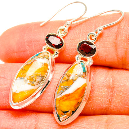 Spiny Oyster Turquoise Earrings handcrafted by Ana Silver Co - EARR430113