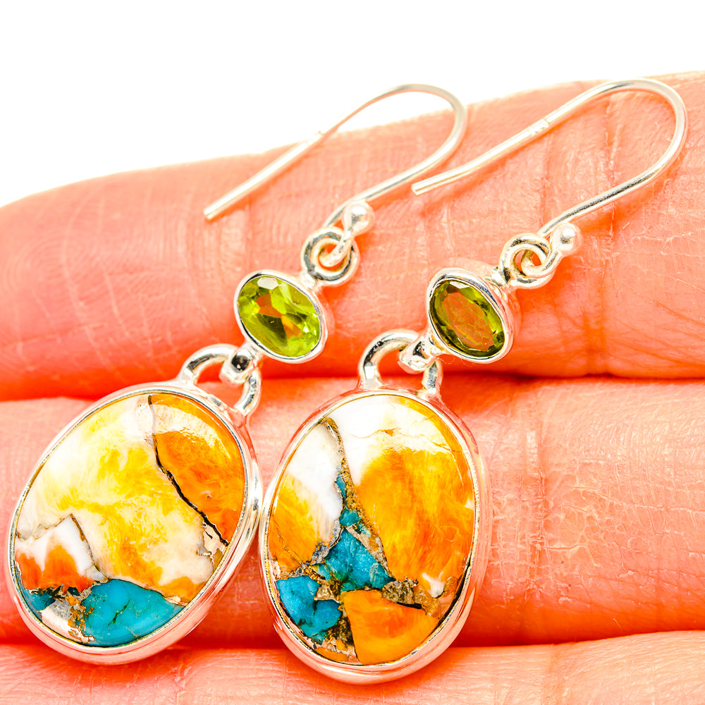 Spiny Oyster Turquoise Earrings handcrafted by Ana Silver Co - EARR430122