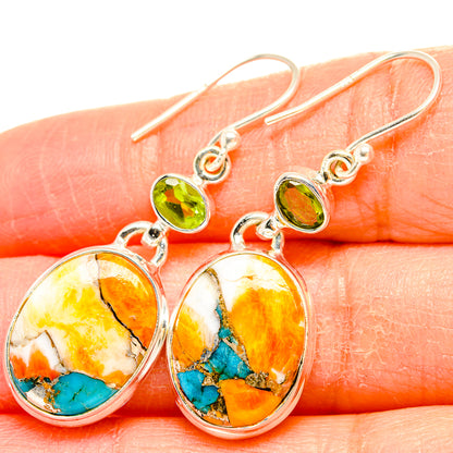 Spiny Oyster Turquoise Earrings handcrafted by Ana Silver Co - EARR430122