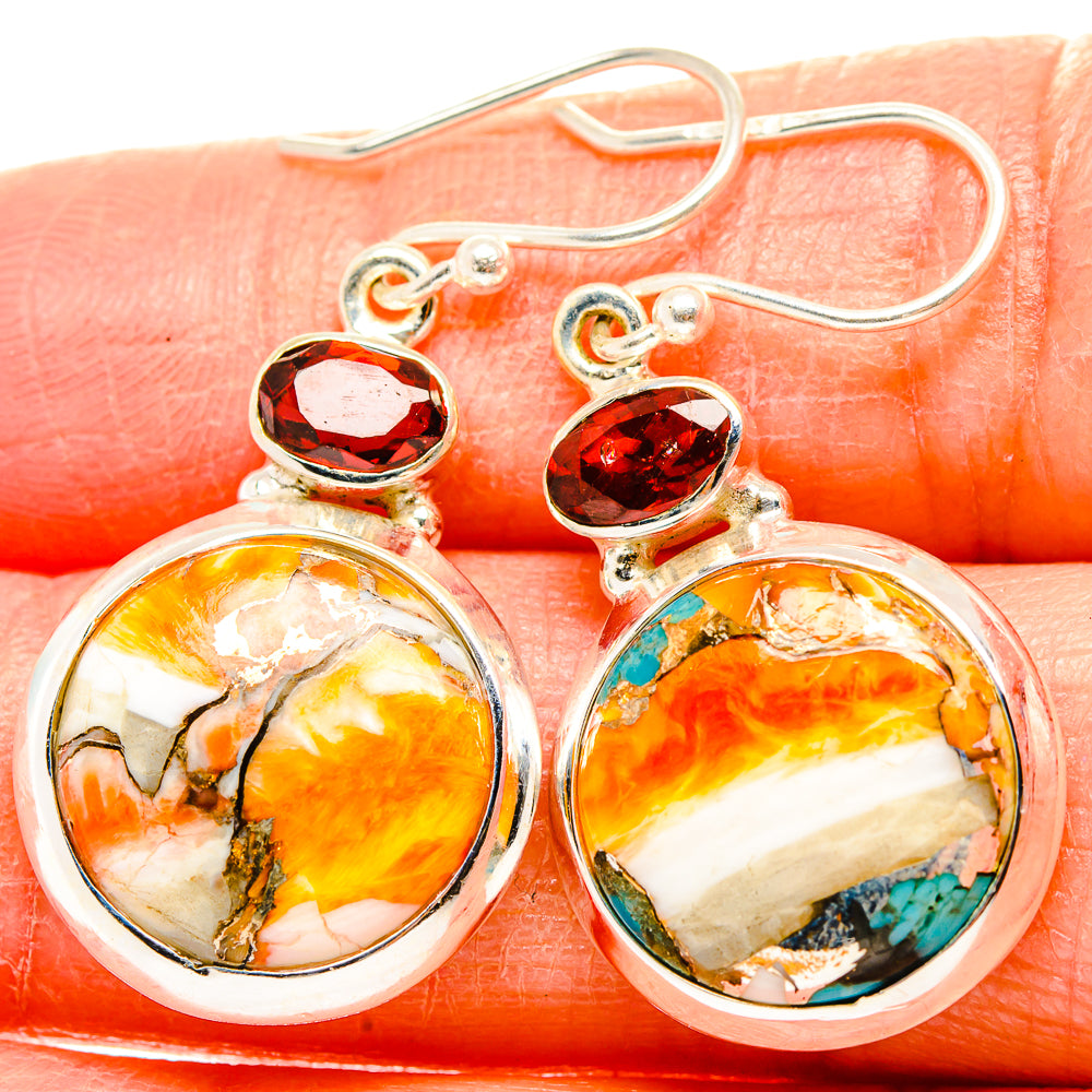Spiny Oyster Turquoise Earrings handcrafted by Ana Silver Co - EARR430138