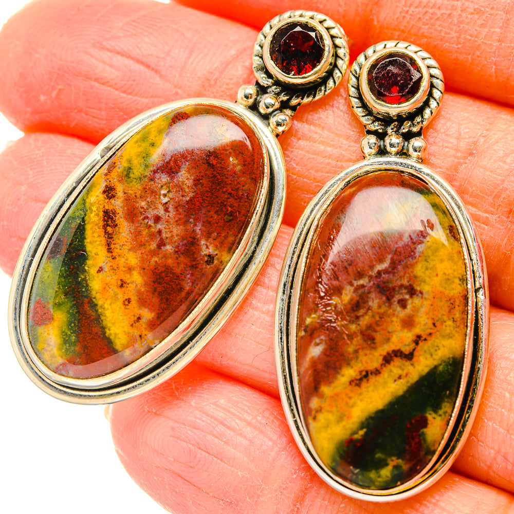 Ocean Jasper Earrings handcrafted by Ana Silver Co - EARR430140