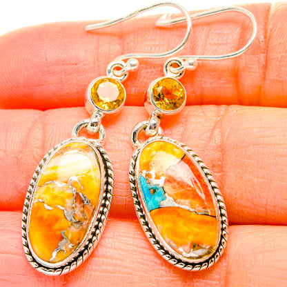 Spiny Oyster Turquoise Earrings handcrafted by Ana Silver Co - EARR430142