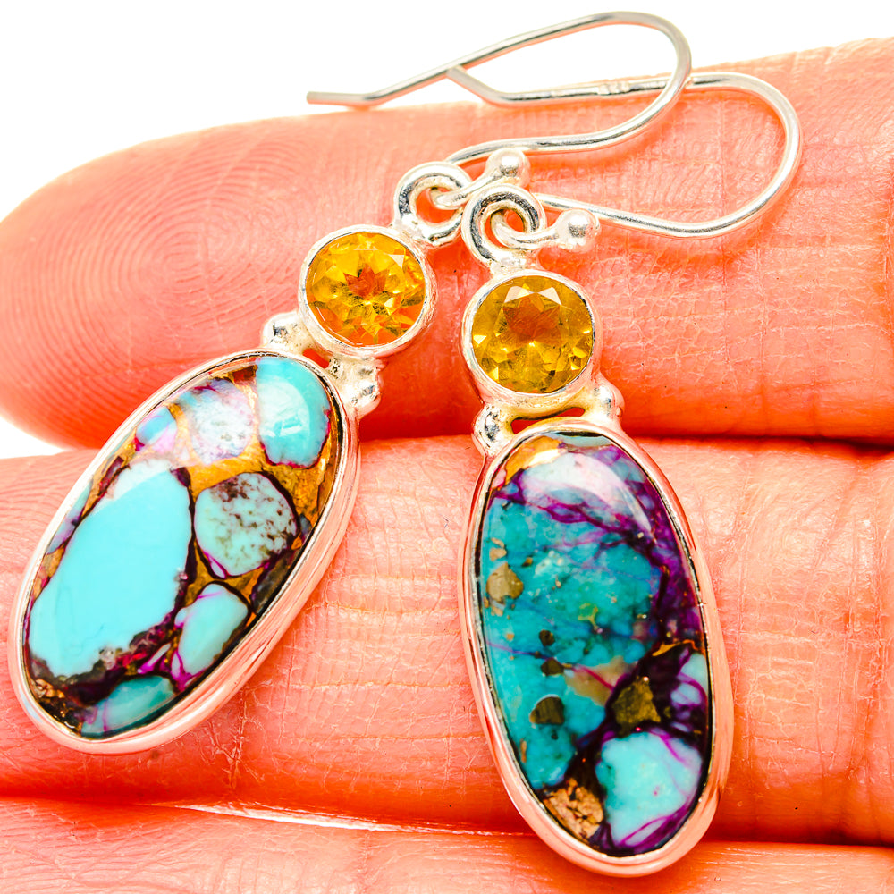 Spiny Oyster Turquoise Earrings handcrafted by Ana Silver Co - EARR430149
