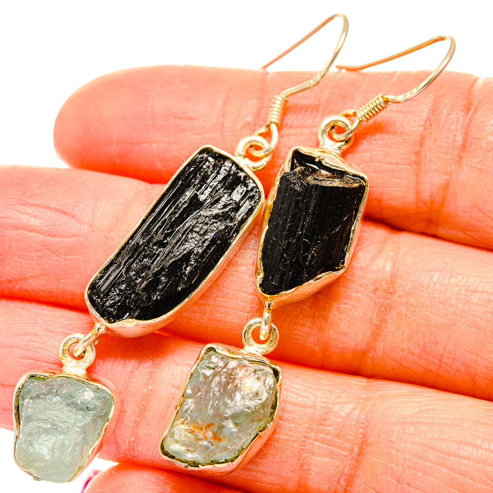 Black Tourmaline Earrings handcrafted by Ana Silver Co - EARR430151