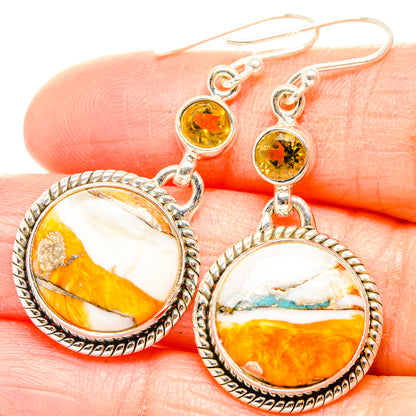 Spiny Oyster Turquoise Earrings handcrafted by Ana Silver Co - EARR430162