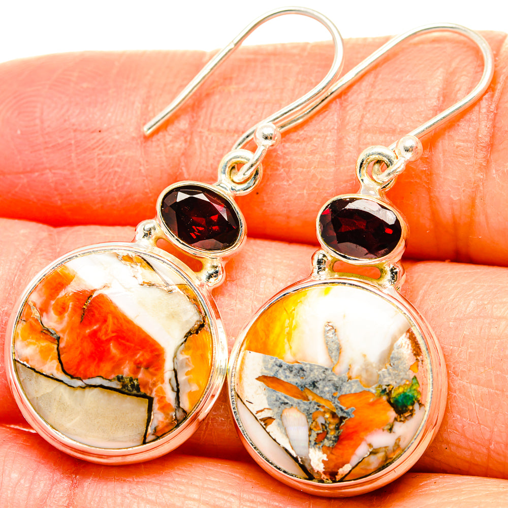 Spiny Oyster Turquoise Earrings handcrafted by Ana Silver Co - EARR430165