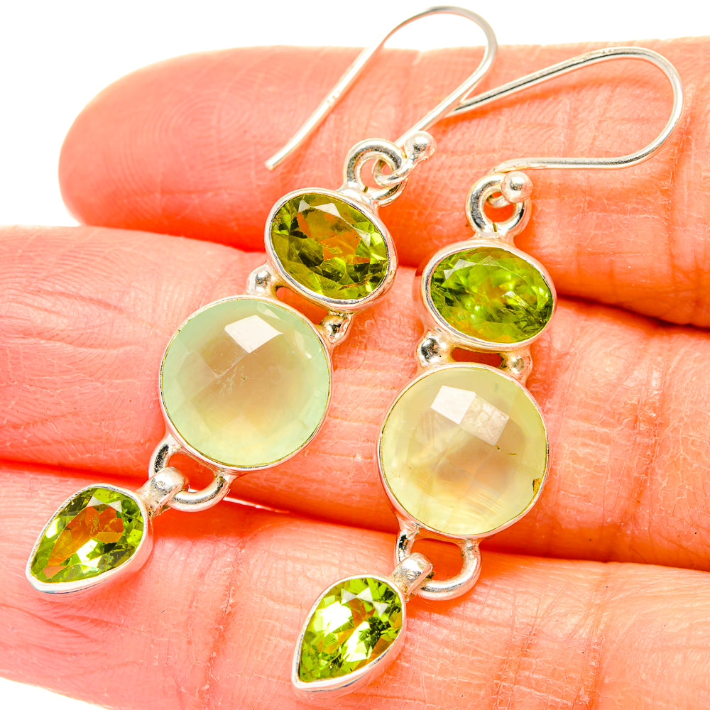 Prehnite Earrings handcrafted by Ana Silver Co - EARR430175