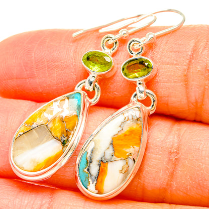 Spiny Oyster Turquoise Earrings handcrafted by Ana Silver Co - EARR430189