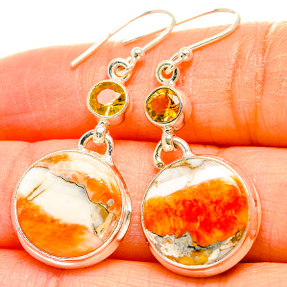Spiny Oyster Turquoise Earrings handcrafted by Ana Silver Co - EARR430190
