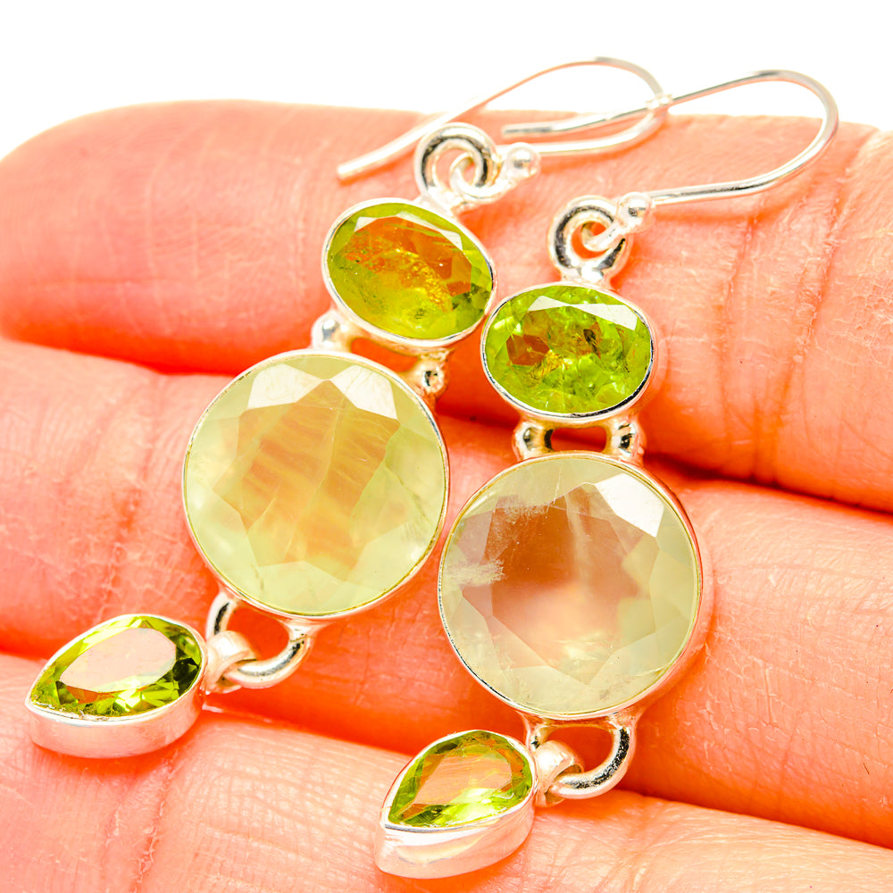 Prehnite Earrings handcrafted by Ana Silver Co - EARR430195