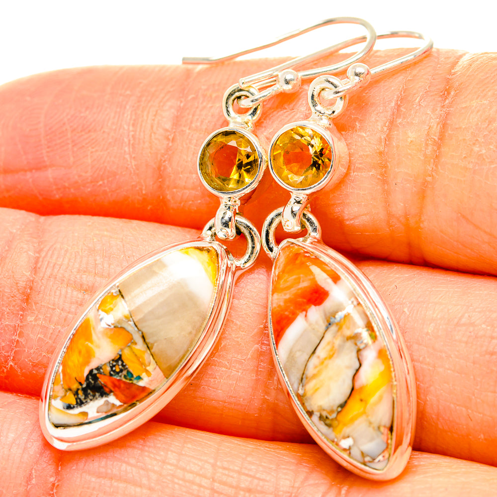 Spiny Oyster Turquoise Earrings handcrafted by Ana Silver Co - EARR430202
