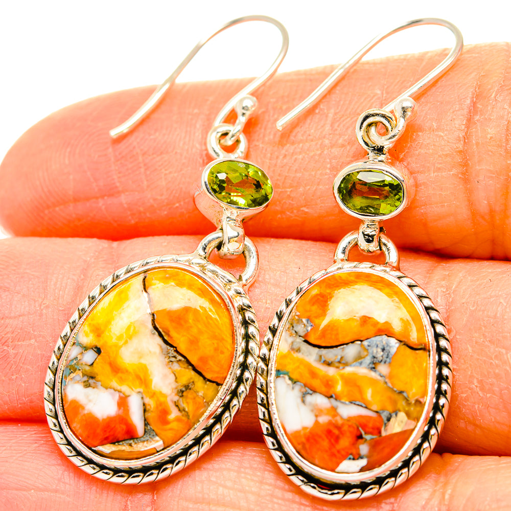 Spiny Oyster Turquoise Earrings handcrafted by Ana Silver Co - EARR430205