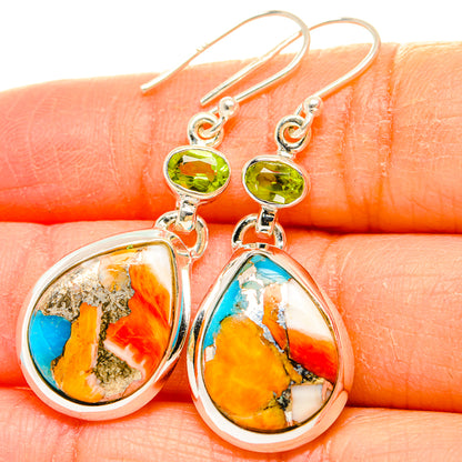 Spiny Oyster Turquoise Earrings handcrafted by Ana Silver Co - EARR430211
