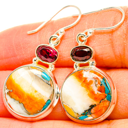 Spiny Oyster Turquoise Earrings handcrafted by Ana Silver Co - EARR430213
