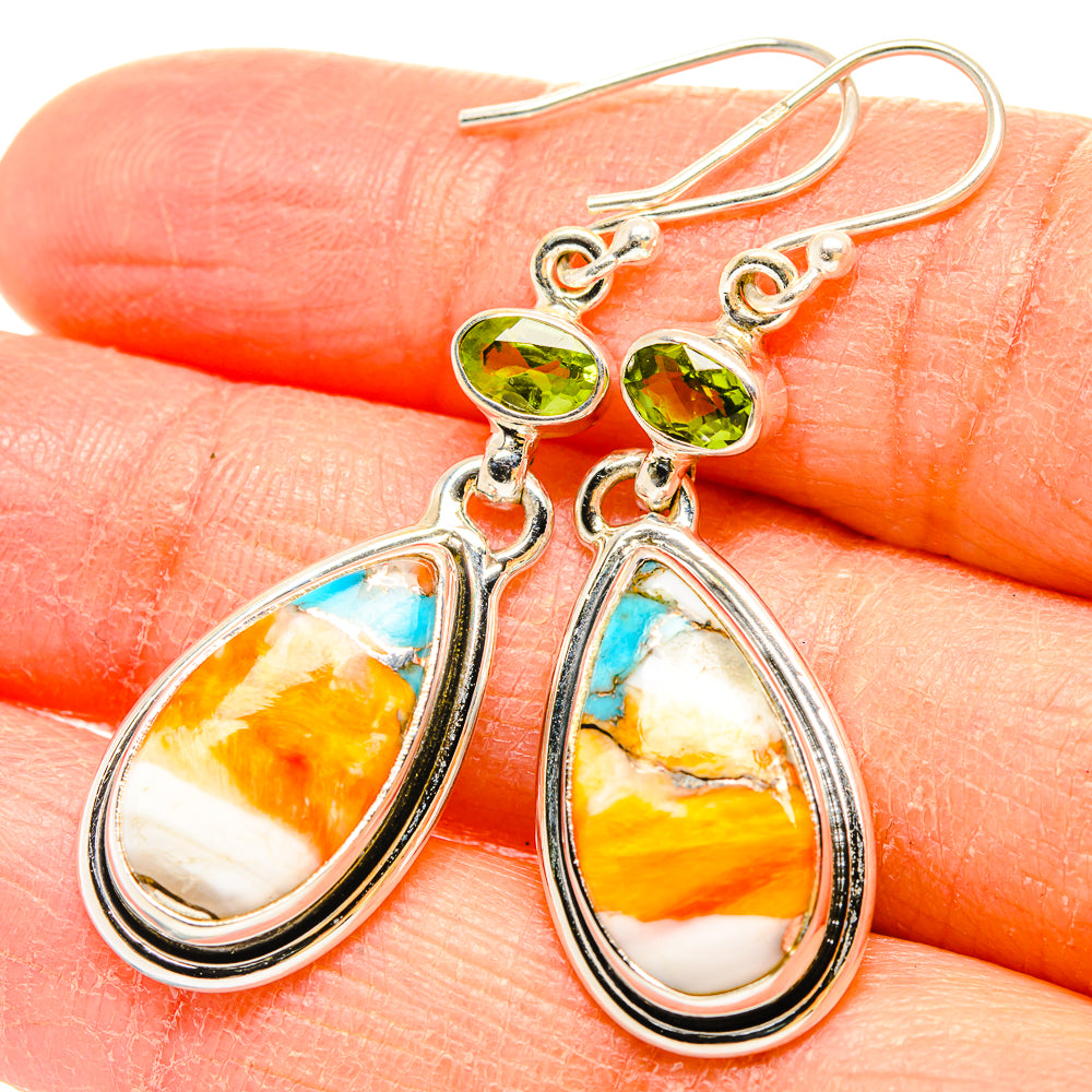 Spiny Oyster Turquoise Earrings handcrafted by Ana Silver Co - EARR430248