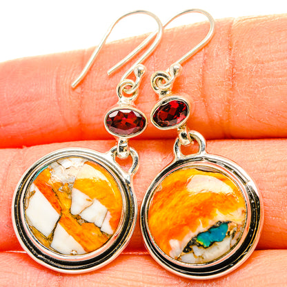 Spiny Oyster Turquoise Earrings handcrafted by Ana Silver Co - EARR430267