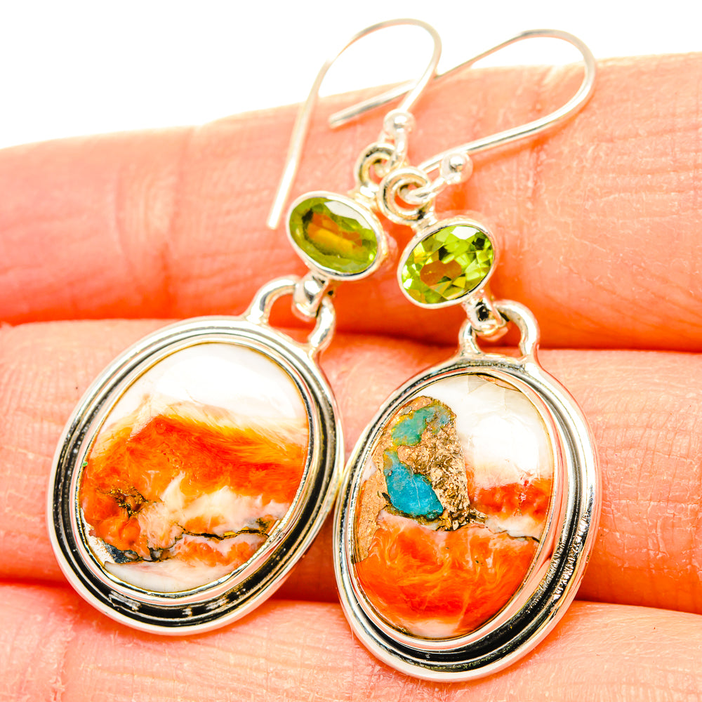 Spiny Oyster Turquoise Earrings handcrafted by Ana Silver Co - EARR430269