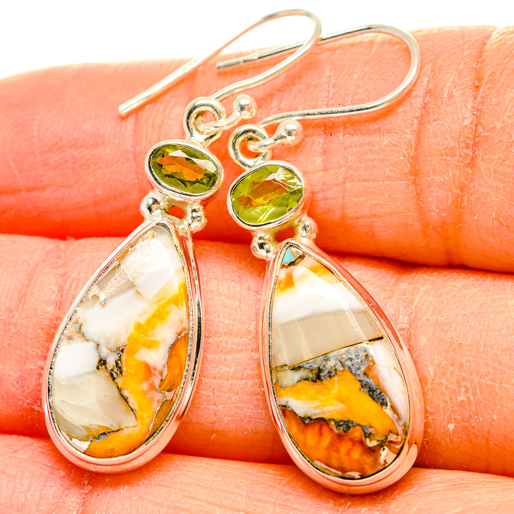 Spiny Oyster Turquoise Earrings handcrafted by Ana Silver Co - EARR430271