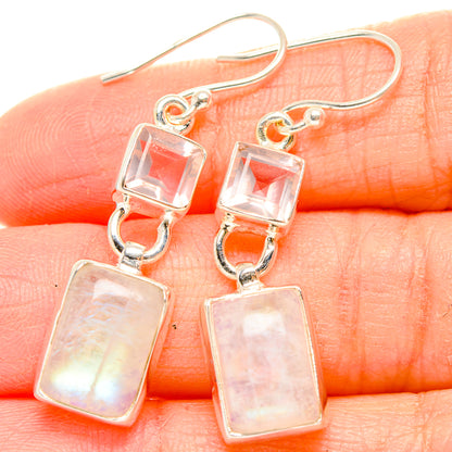 Rainbow Moonstone Earrings handcrafted by Ana Silver Co - EARR430290