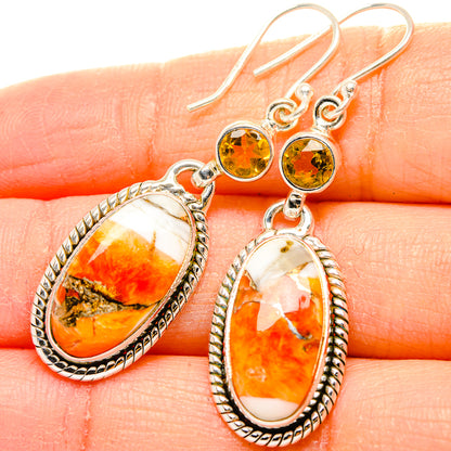 Spiny Oyster Turquoise Earrings handcrafted by Ana Silver Co - EARR430294