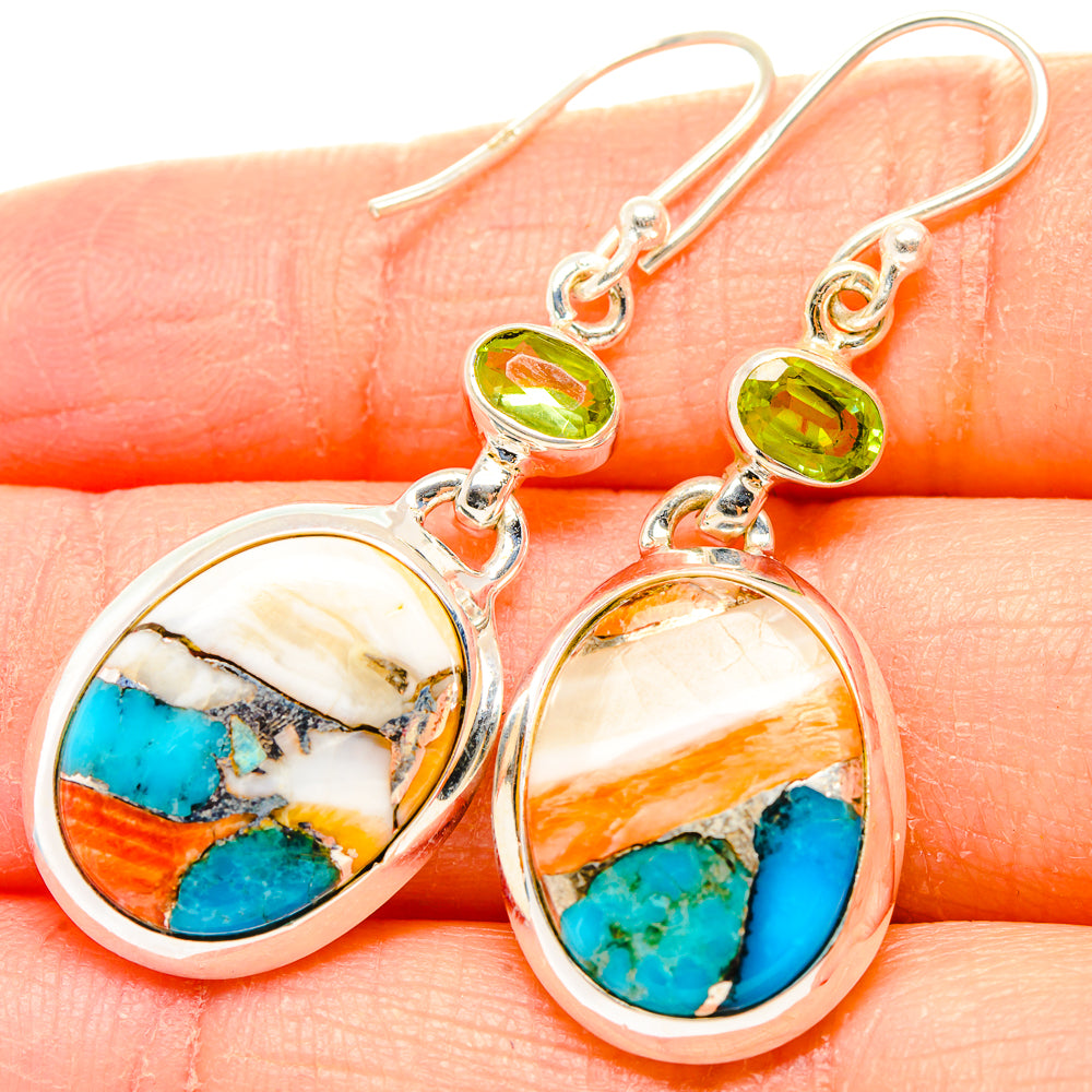 Spiny Oyster Turquoise Earrings handcrafted by Ana Silver Co - EARR430295