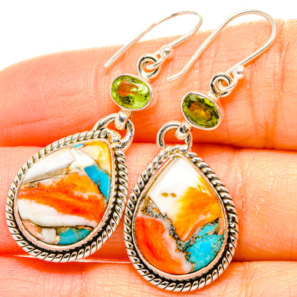 Spiny Oyster Turquoise Earrings handcrafted by Ana Silver Co - EARR430317