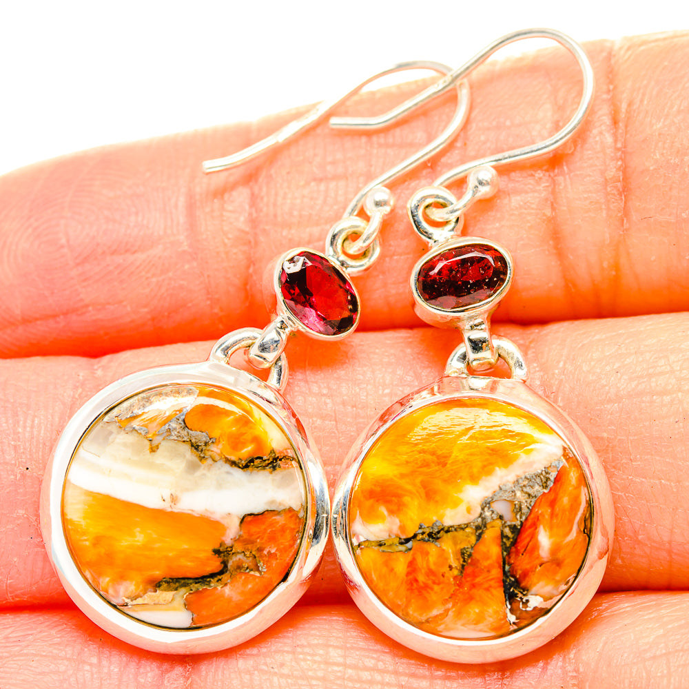 Spiny Oyster Turquoise Earrings handcrafted by Ana Silver Co - EARR430325
