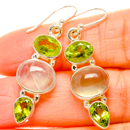 Prehnite, Peridot Earrings handcrafted by Ana Silver Co - EARR430349