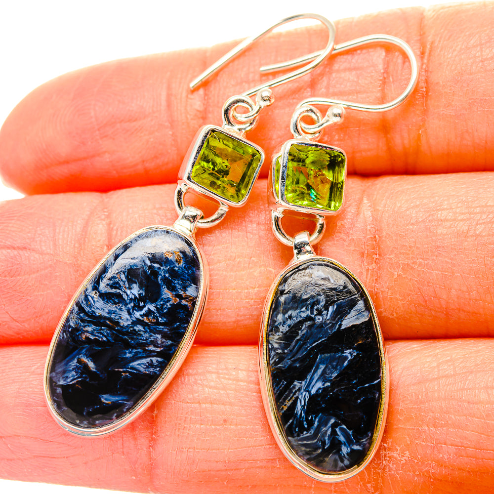 Pietersite, Peridot Earrings handcrafted by Ana Silver Co - EARR430351