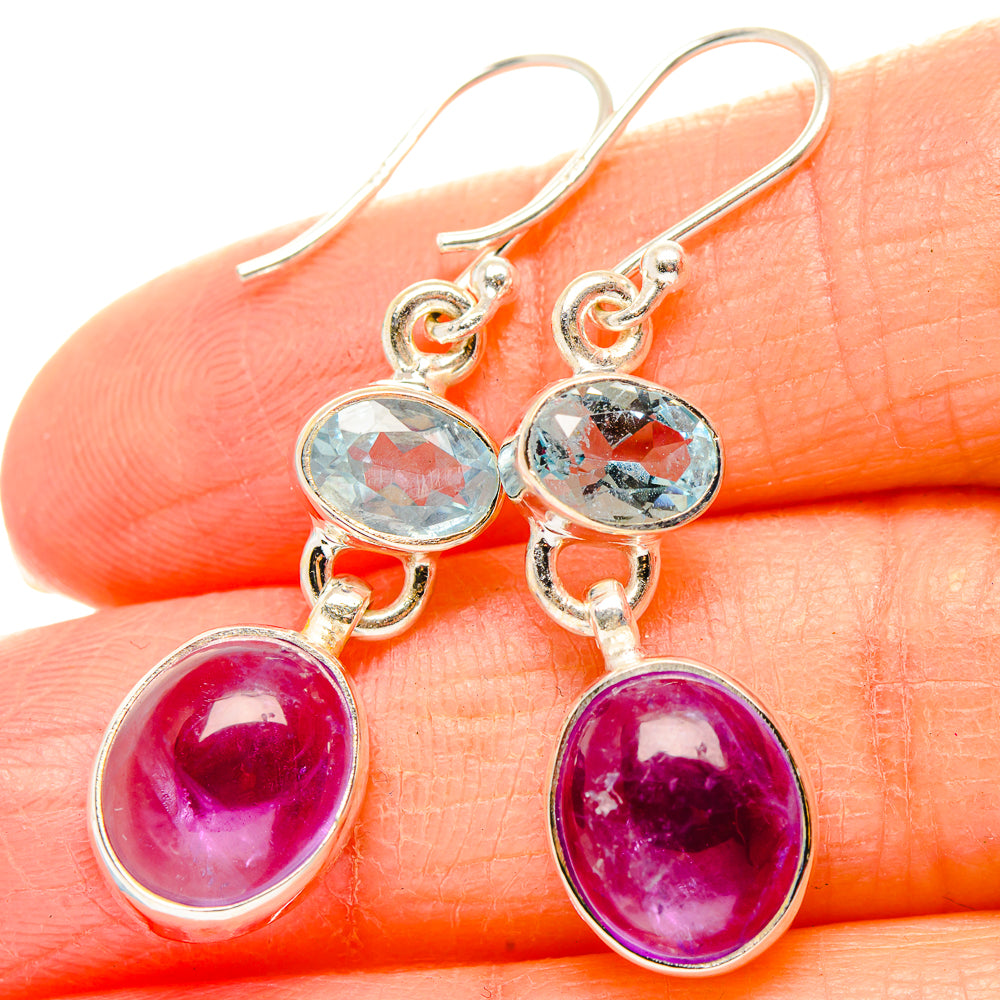 Amethyst, Blue Topaz Earrings handcrafted by Ana Silver Co - EARR430408