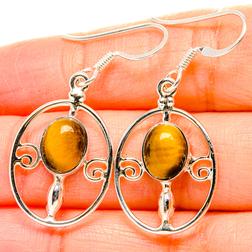 Tiger Eye Earrings handcrafted by Ana Silver Co - EARR430421
