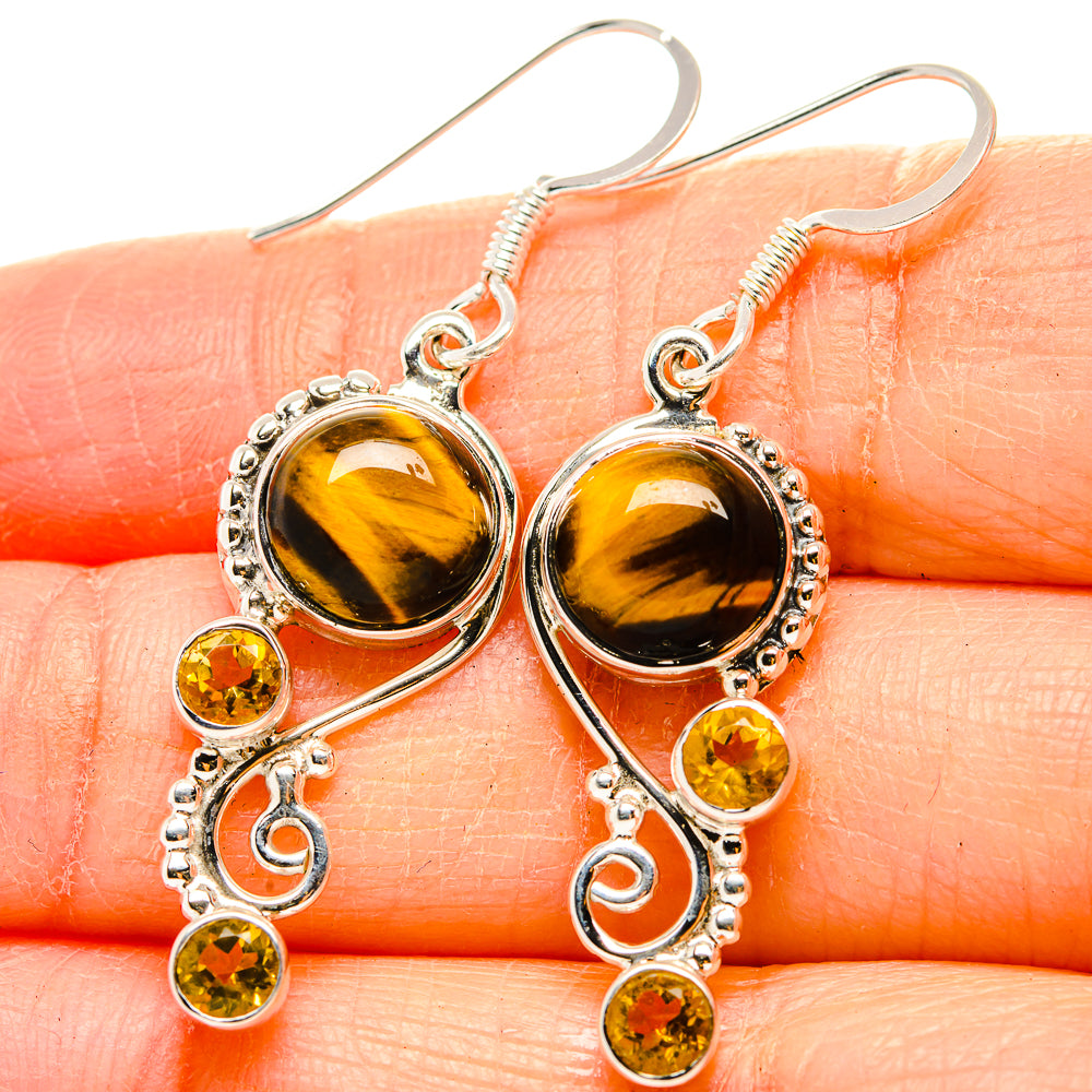 Tiger Eye Earrings handcrafted by Ana Silver Co - EARR430428