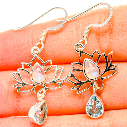 Rainbow Moonstone Earrings handcrafted by Ana Silver Co - EARR430429