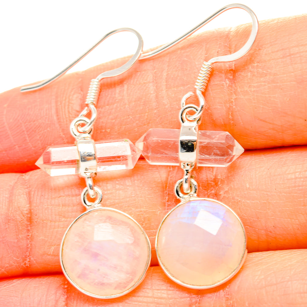Rainbow Moonstone Earrings handcrafted by Ana Silver Co - EARR430430