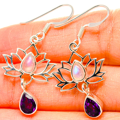 Rainbow Moonstone Earrings handcrafted by Ana Silver Co - EARR430434
