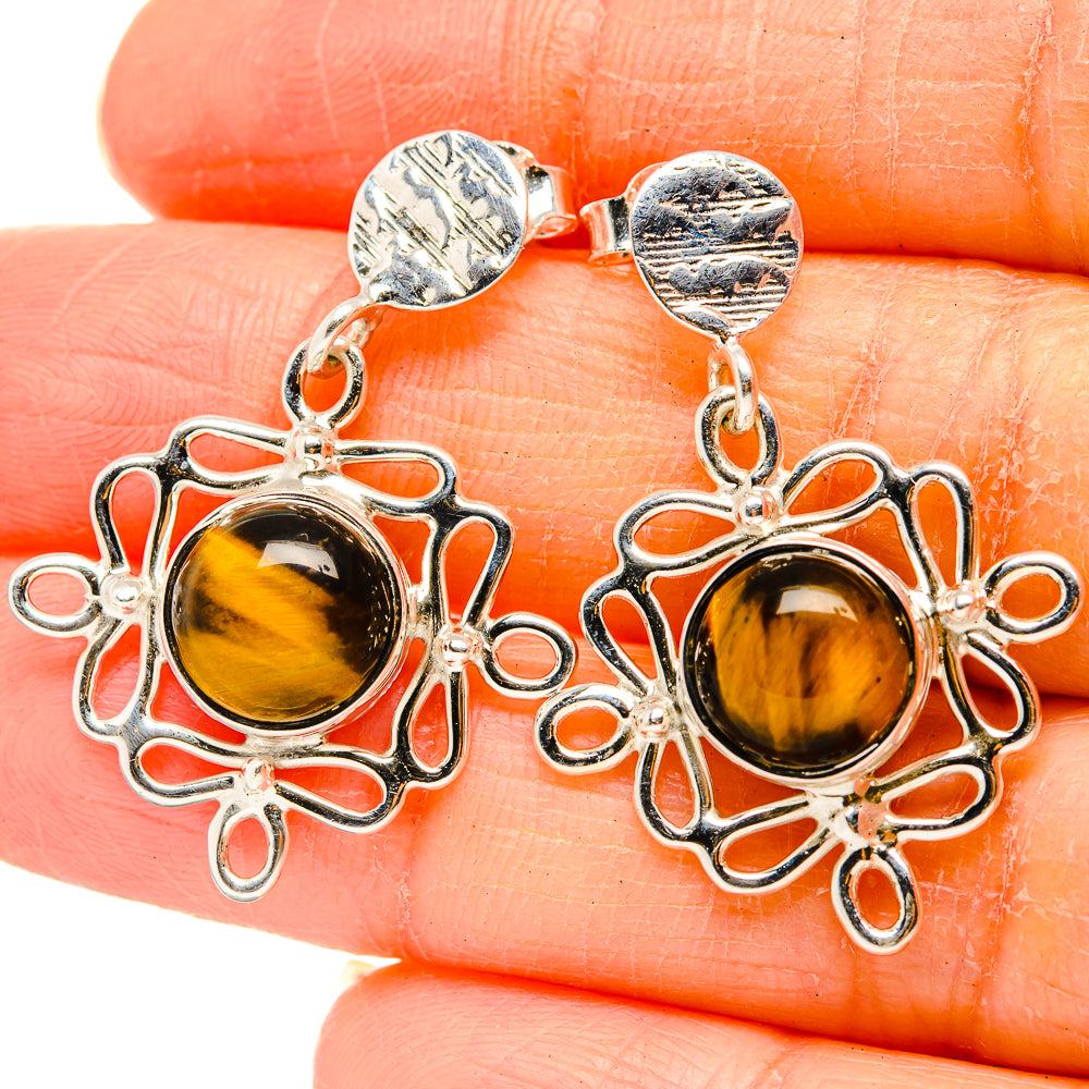 Tiger Eye Earrings handcrafted by Ana Silver Co - EARR430437