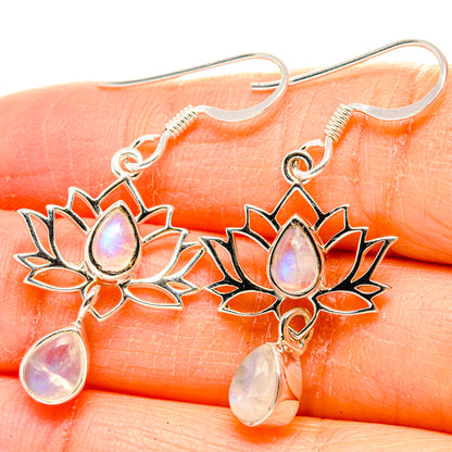 Rainbow Moonstone Earrings handcrafted by Ana Silver Co - EARR430445