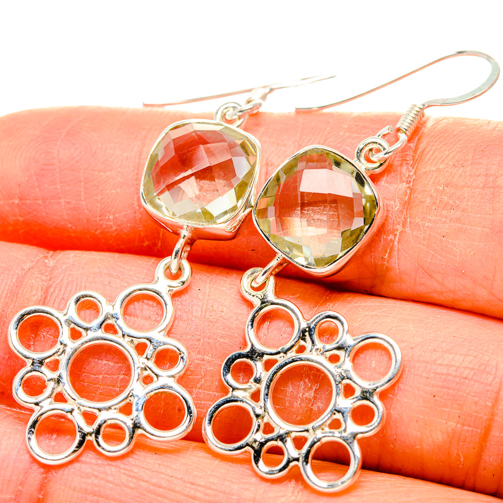 Green Amethyst Earrings handcrafted by Ana Silver Co - EARR430451